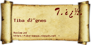 Tiba Ágnes névjegykártya
